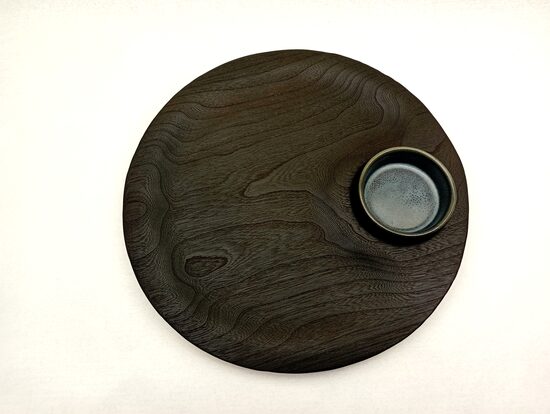 Apaļa paplāte ar trauciņu 